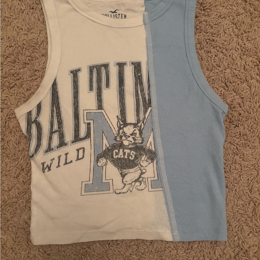 Hollister Blue and White Tank Top Casual Style